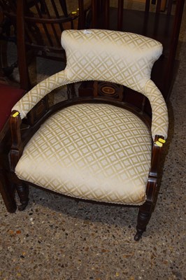 Lot 306 - An Edwardian bow back chair with cream upholstery