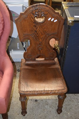 Lot 317 - A late Victorian oak hall chair