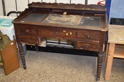 Lot 333 - Victorian mahogany writing desk for restoration