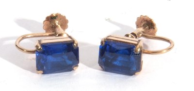 Lot 258 - Pair of vintage blue stone earrings of...