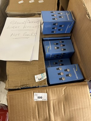 Lot 500 - Two boxes of ground/decking light fittings,...