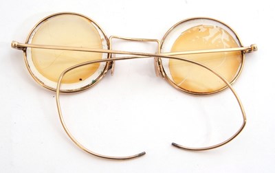 Lot 282 - Pair of vintage gold plated spectacles, cased