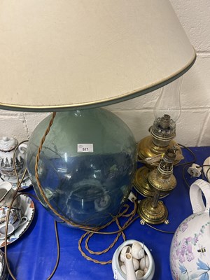 Lot 517 - A glass carboy converted into a table lamp...