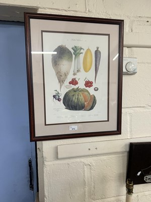 Lot 573 - Coloured print of various vegetables, framed...