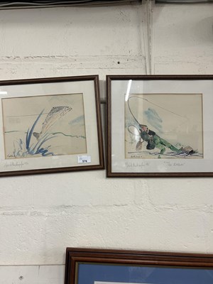 Lot 576 - Group of three fishing related pictures...