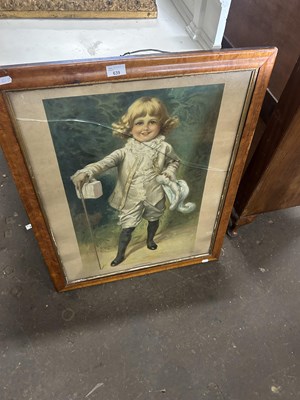 Lot 639 - Victorian lithograph print of a child in...