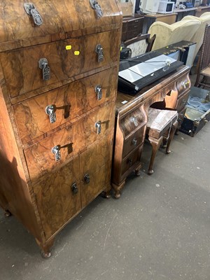 Lot 640 - An Art Deco style early 20th Century walnut...