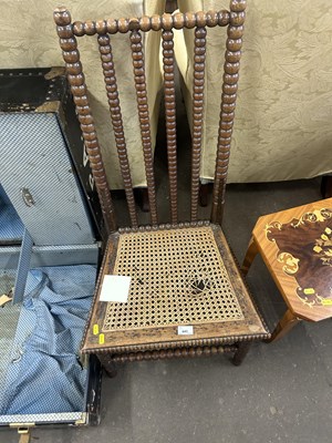 Lot 643 - A Victorian cane seated chair with bobbin...