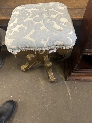 Lot 652 - A gilt wood finish stool with revolving top