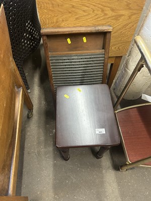 Lot 665 - Vintage washboard and a small occasional table...