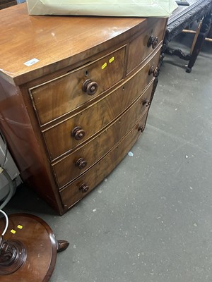 Lot 678 - Victorian mahogany bow front five drawer chest