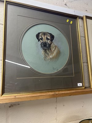 Lot 750 - Margery Cox portrait of a terrier, pastel,...