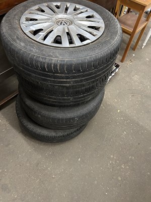 Lot 682 - Set of four wheels with Volkswagon (VW) hub...