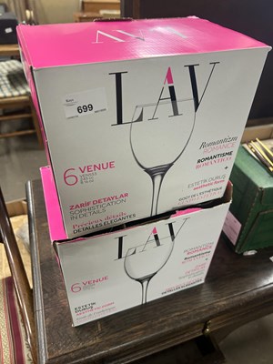 Lot 699 - Two boxes of LAV wine glasses