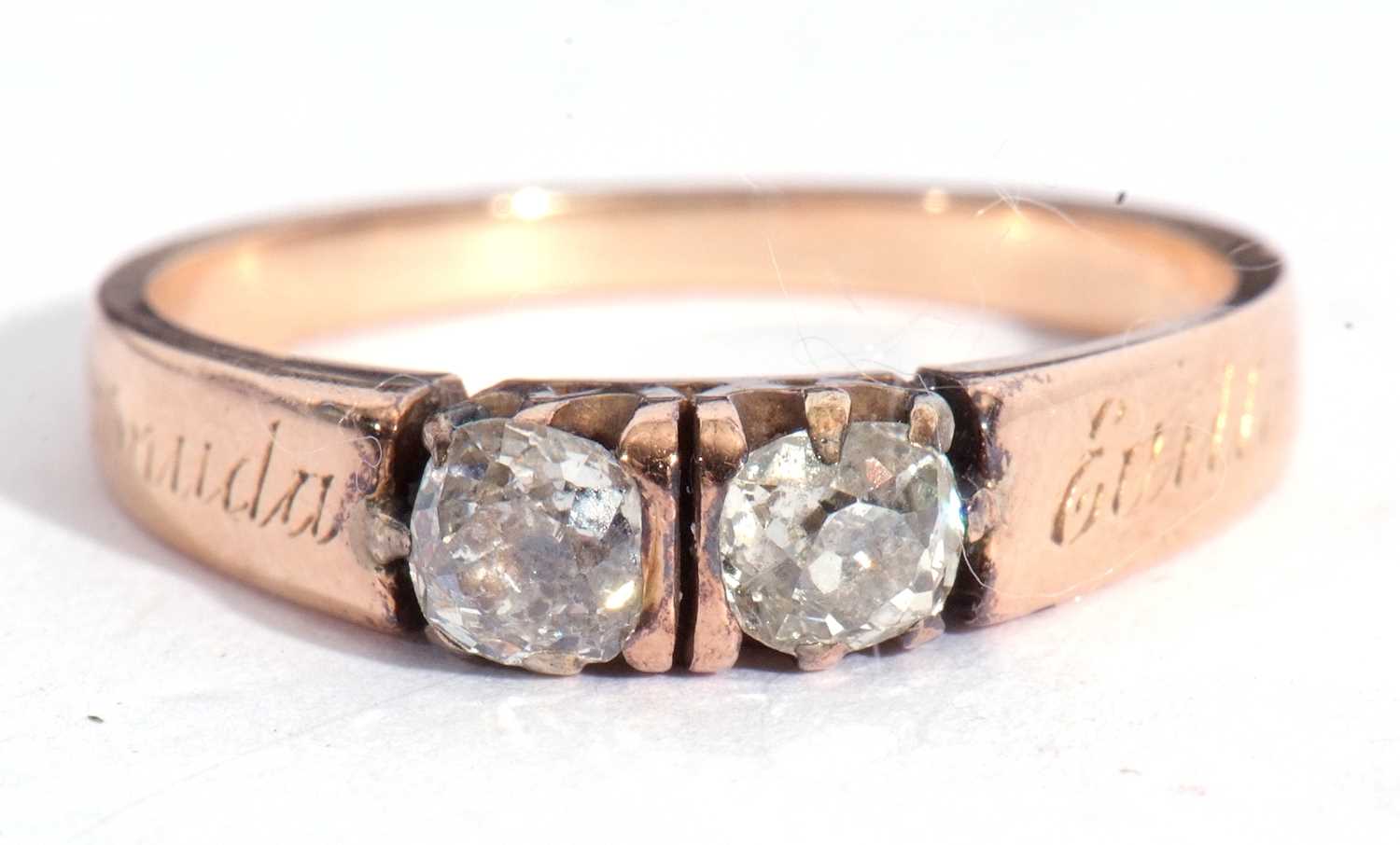 Lot 29 - Two-stone diamond ring featuring two old cut...