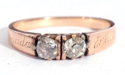 Lot 29a - Two-stone diamond ring featuring two old cut...