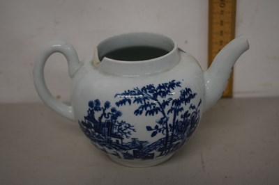 Lot 88 - 19th Century English blue and white teapot...