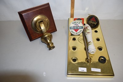 Lot 130 - Mixed Lot: Brass beer tap, a Courage brass...