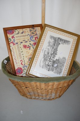 Lot 136 - Two lap trays and a basket