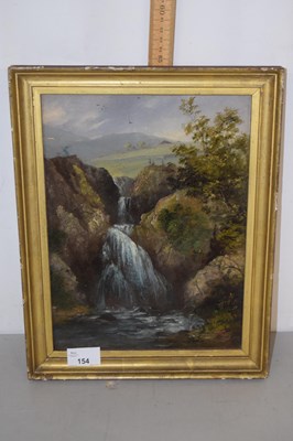 Lot 154 - 19th Century oil on board study of waterfalls...