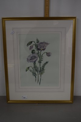 Lot 161 - Study of poppy flowers initialled SJK