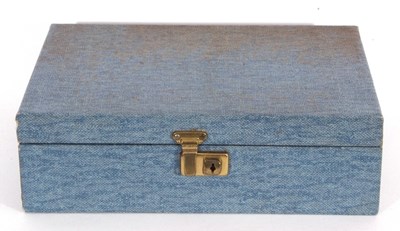 Lot 320 - Blue jewellery box and contents to include...