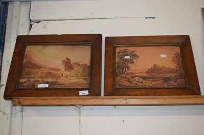 Lot 199 - A pair of monochrome watercolour studies of...