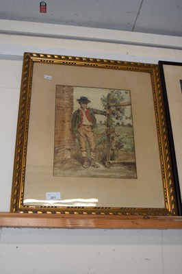 Lot 201 - Late 19th Century continental watercolour...