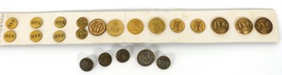 Lot 324 - Small quantity of vintage brass buttons to...