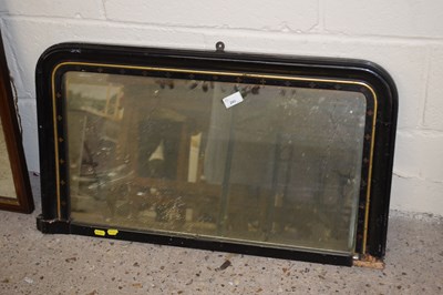 Lot 249 - A Victorian black painted over mantel mirror...