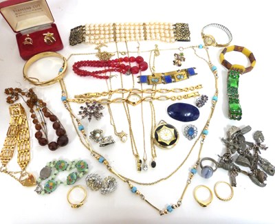 Lot 333 - Box of costume jewellery to include ladies...