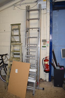 Lot 351 - Two aluminium three section ladders