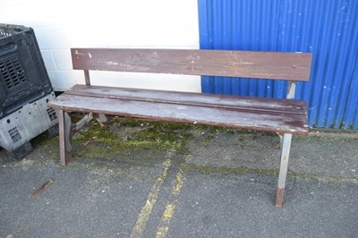 Lot 790 - A metal and plank wood bench