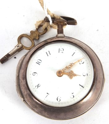 Lot 232 - A Verge pocket watch with a metal pear case,...