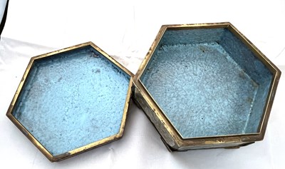 Lot 251 - An Oriental Cloisonne hexagonal box and cover,...