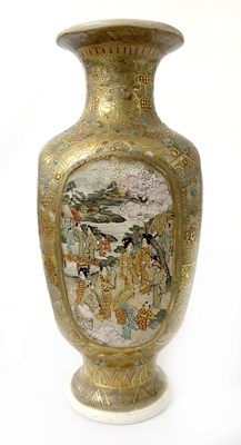 Lot 254 - A Satsuma vase of quatre foil shape, Meiji...