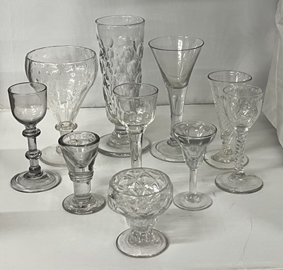 Lot 301 - A group of English drinking glasses, 18th...