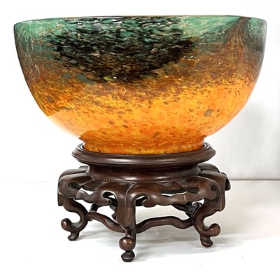 Lot 306 - A large Monart glass vase with speckled design...