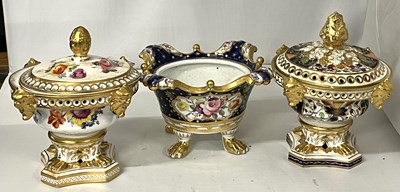 Lot 315 - Group of 19th Century Derby pot pourri vases...