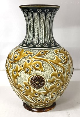 Lot 319 - A 19th Century Lambeth Doulton stone ware vase...