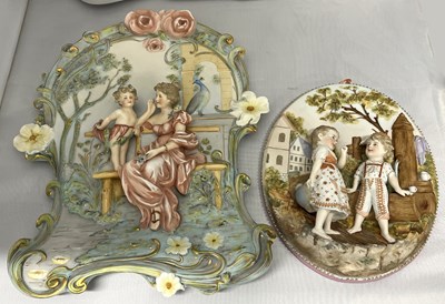 Lot 359 - Two late 19th Century continental porcelain...