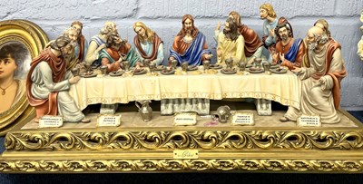 Lot 361 - A Capodimonte figural group of The Last Supper...