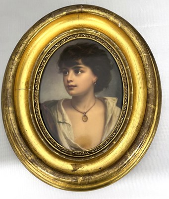 Lot 364 - A continental porcelain plaque painted with a...