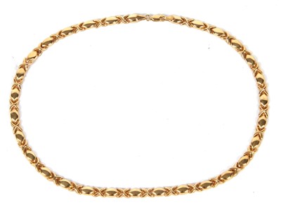 Lot 211 - A 9ct necklace, the fancy link chain stamped...