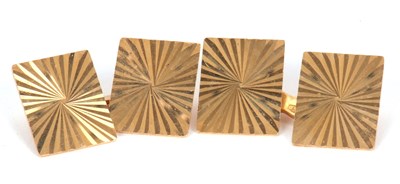 Lot 173 - A pair of cufflinks, the 13mm long rectangular...