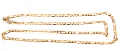 Lot 186 - A 9ct figaro necklace, stamped 9KT to both...