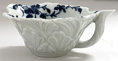 Lot 408 - A Worcester porcelain butter boat circa 1760,...