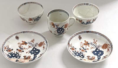 Lot 410 - Two Lowestoft porcelain tea bowls and a cup...