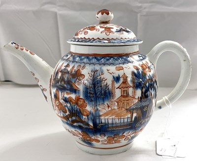 Lot 412 - An 18th Century Lowestoft porcelain teapot...