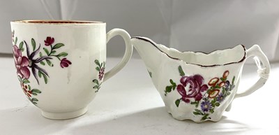 Lot 415 - A Lowestoft porcelain Low Chelsea ewer with...